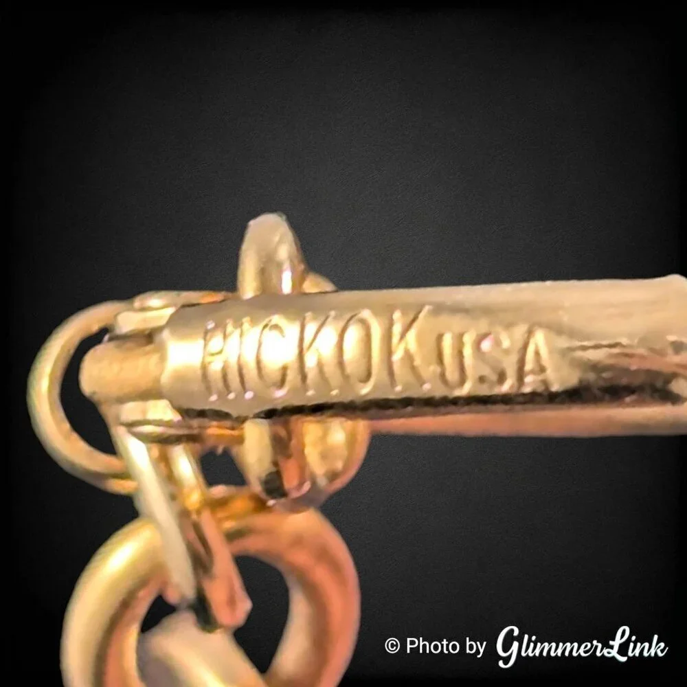 Vintage Hickock USA JFK John F Kennedy Bust Gold Tone Keychain